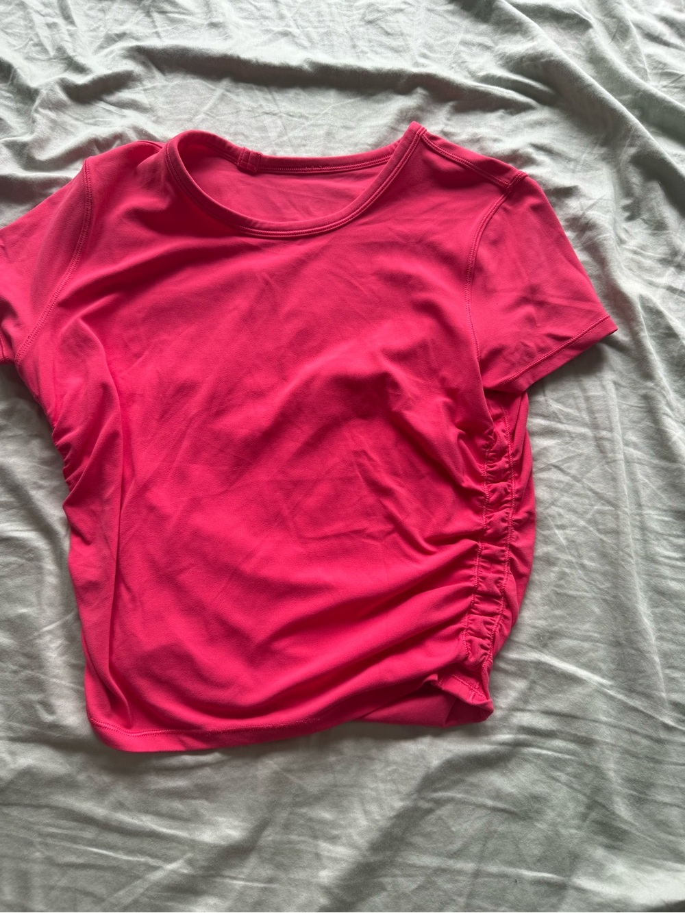 lululemon athletica Women's Hot Pink Short Sleeve Ruched Tee